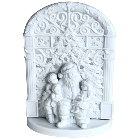 Dept 56 Holiday Silhouette Winter Wonderland Santa Pierced Votive Candle 2001 - Picture 3 of 7